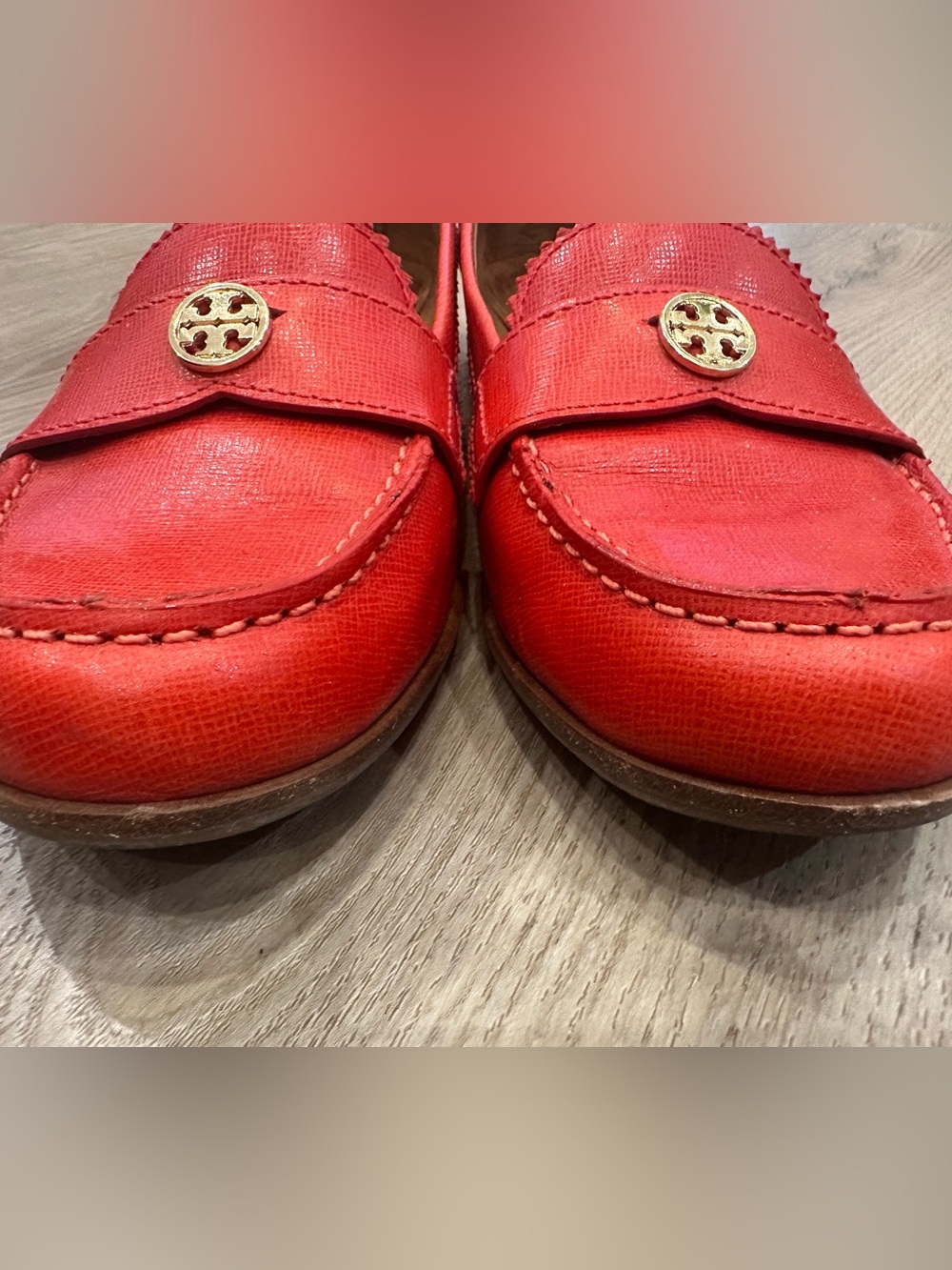 Tory Burch Leather Loafers with Gold Accent